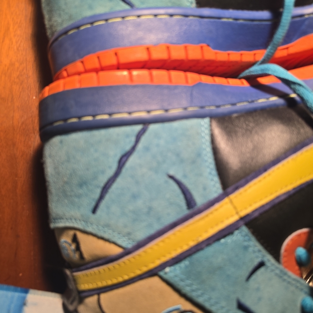 SB Dunk High “Skate or Die” Size  (10) Multicolor Teal Orange Yellow - Picture 9 of 9